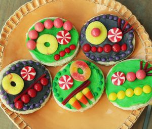 Preview wallpaper food, candy, colorful, funny, smiley face, cookies