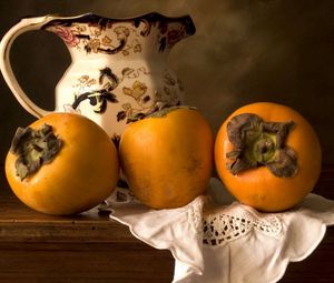 Preview wallpaper food, fruit, persimmon, tasty, pitcher