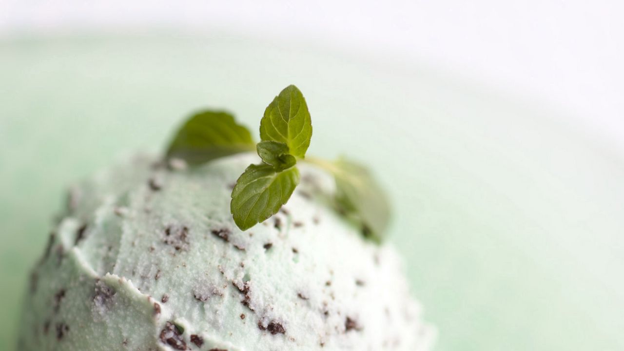 Wallpaper food, ice cream, mint, white, green