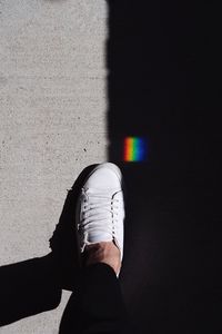 Preview wallpaper foot, shadow, rainbow, sneakers