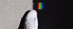 Preview wallpaper foot, shadow, rainbow, sneakers