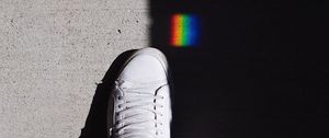 Preview wallpaper foot, shadow, rainbow, sneakers