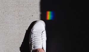 Preview wallpaper foot, shadow, rainbow, sneakers