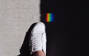 Preview wallpaper foot, shadow, rainbow, sneakers