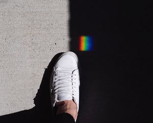 Preview wallpaper foot, shadow, rainbow, sneakers