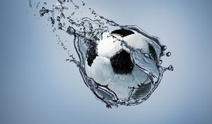 Preview wallpaper football, ball, exercise, water, abstraction