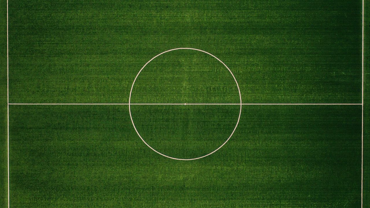 Wallpaper football field, aerial view, football, court, markup, green