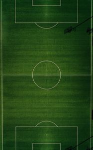 Preview wallpaper football field, aerial view, football, court, markup, green