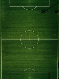 Preview wallpaper football field, aerial view, football, court, markup, green