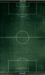 Preview wallpaper football field, aerial view, football, lawn, green