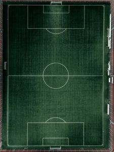 Preview wallpaper football field, aerial view, football, lawn, green