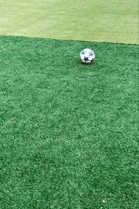 Preview wallpaper football field, ball, football, lawn, grass, green