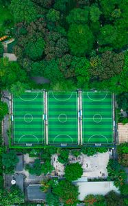 Preview wallpaper football field, field, football, aerial view, sport