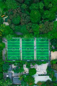 Preview wallpaper football field, field, football, aerial view, sport
