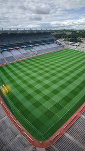 Preview wallpaper football field, field, football, aerial view