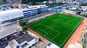 Preview wallpaper football field, football, field, aerial view