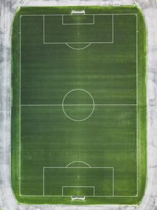 Preview wallpaper football field, marking, football, aerial view, green
