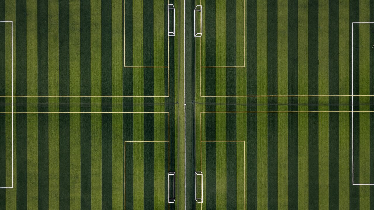Wallpaper football field, top view, minimalism