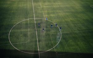 Preview wallpaper football, football field, footballers, training, sport