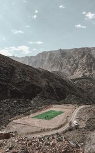 Preview wallpaper football, mountains, stadium