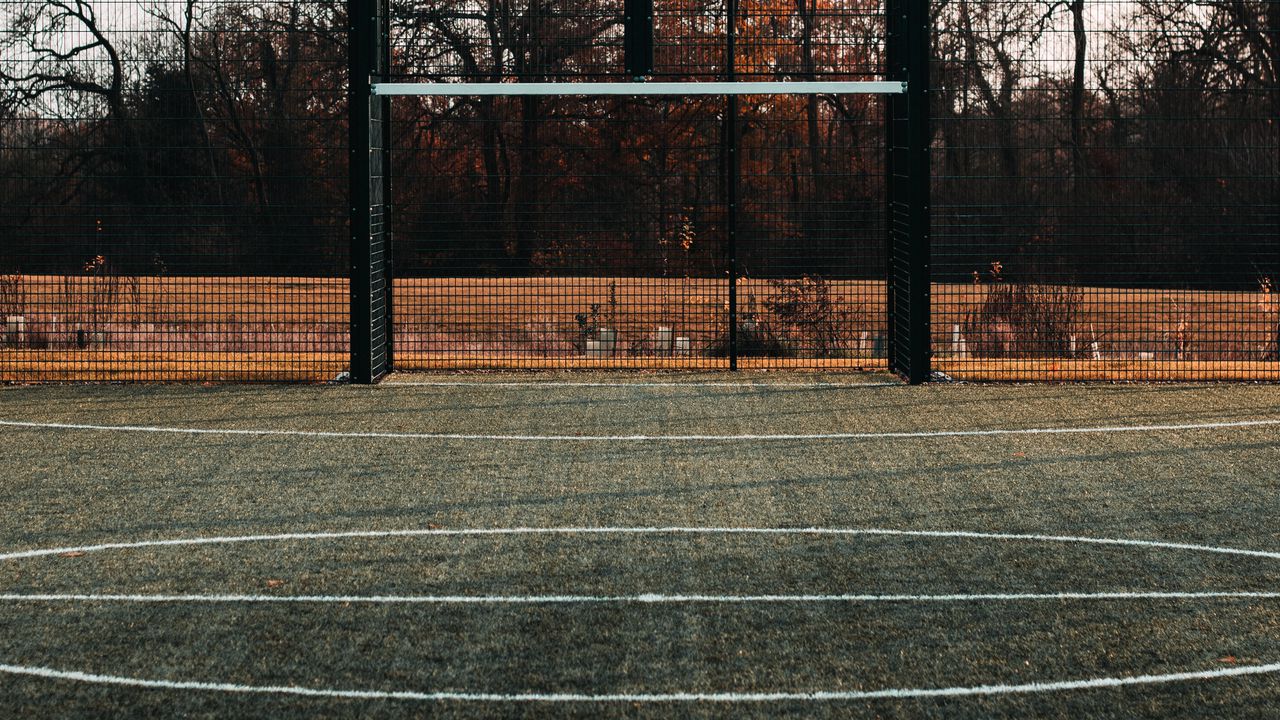 Wallpaper football pitch, football, playground, lawn, fencing
