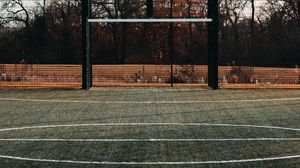 Preview wallpaper football pitch, football, playground, lawn, fencing