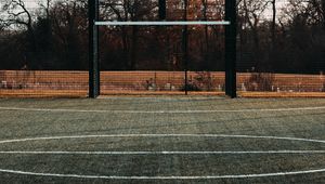 Preview wallpaper football pitch, football, playground, lawn, fencing