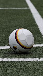 Preview wallpaper football, soccer ball, lawn, marking