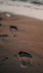 Preview wallpaper footprint, sand, beach