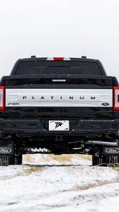 Preview wallpaper ford platinum, ford, car, black, suv, back view