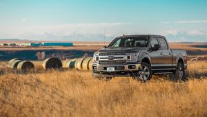 Preview wallpaper ford, car, black, suv, grass