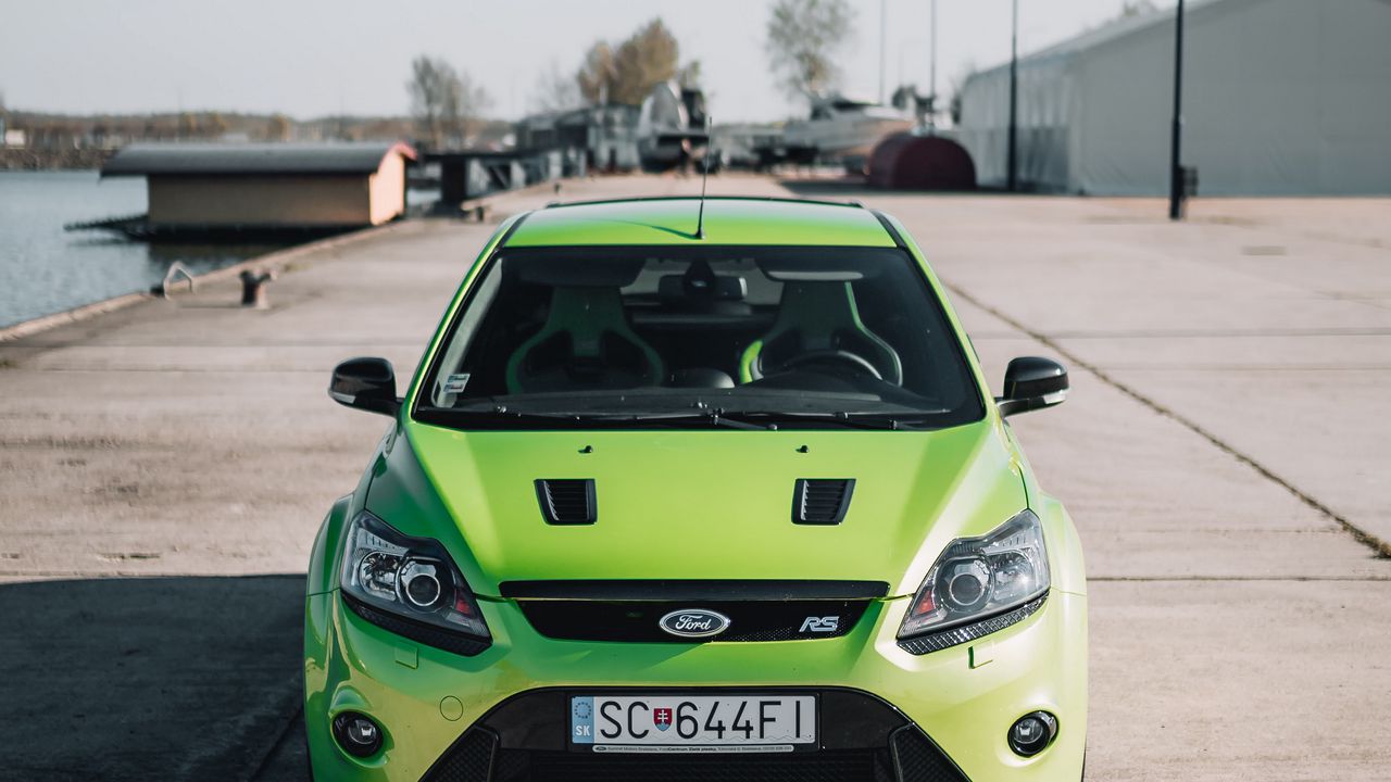 Wallpaper ford, car, green, front view