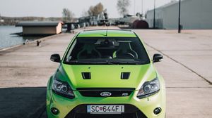 Preview wallpaper ford, car, green, front view