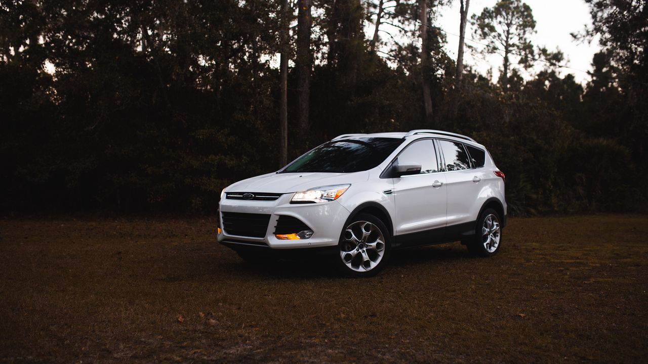 Wallpaper ford, car, side view, white