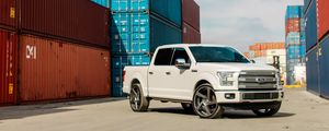 Preview wallpaper ford f150, ford, car, suv, white, front view