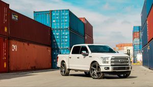 Preview wallpaper ford f150, ford, car, suv, white, front view