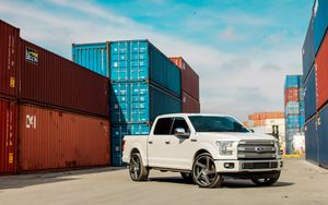 Preview wallpaper ford f150, ford, car, suv, white, front view