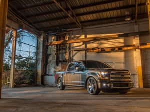 Preview wallpaper ford f150, ford, car, suv, black, front view