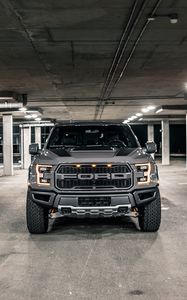 Preview wallpaper ford f-150, ford, vehicle, suv, gray, front view