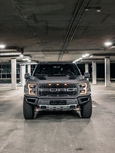 Preview wallpaper ford f-150, ford, vehicle, suv, gray, front view