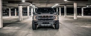 Preview wallpaper ford f-150, ford, vehicle, suv, gray, front view