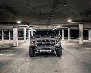 Preview wallpaper ford f-150, ford, vehicle, suv, gray, front view