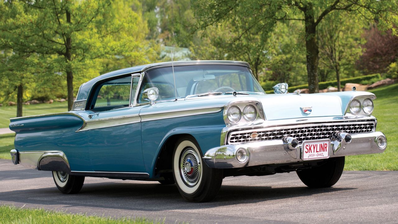Wallpaper ford, fairlane, 500, skyliner, retractable, side view, hardtop, 1959
