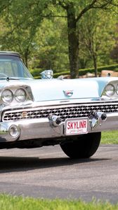 Preview wallpaper ford, fairlane, 500, skyliner, retractable, side view, hardtop, 1959