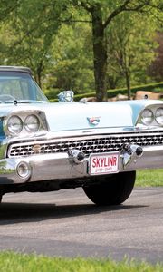 Preview wallpaper ford, fairlane, 500, skyliner, retractable, side view, hardtop, 1959