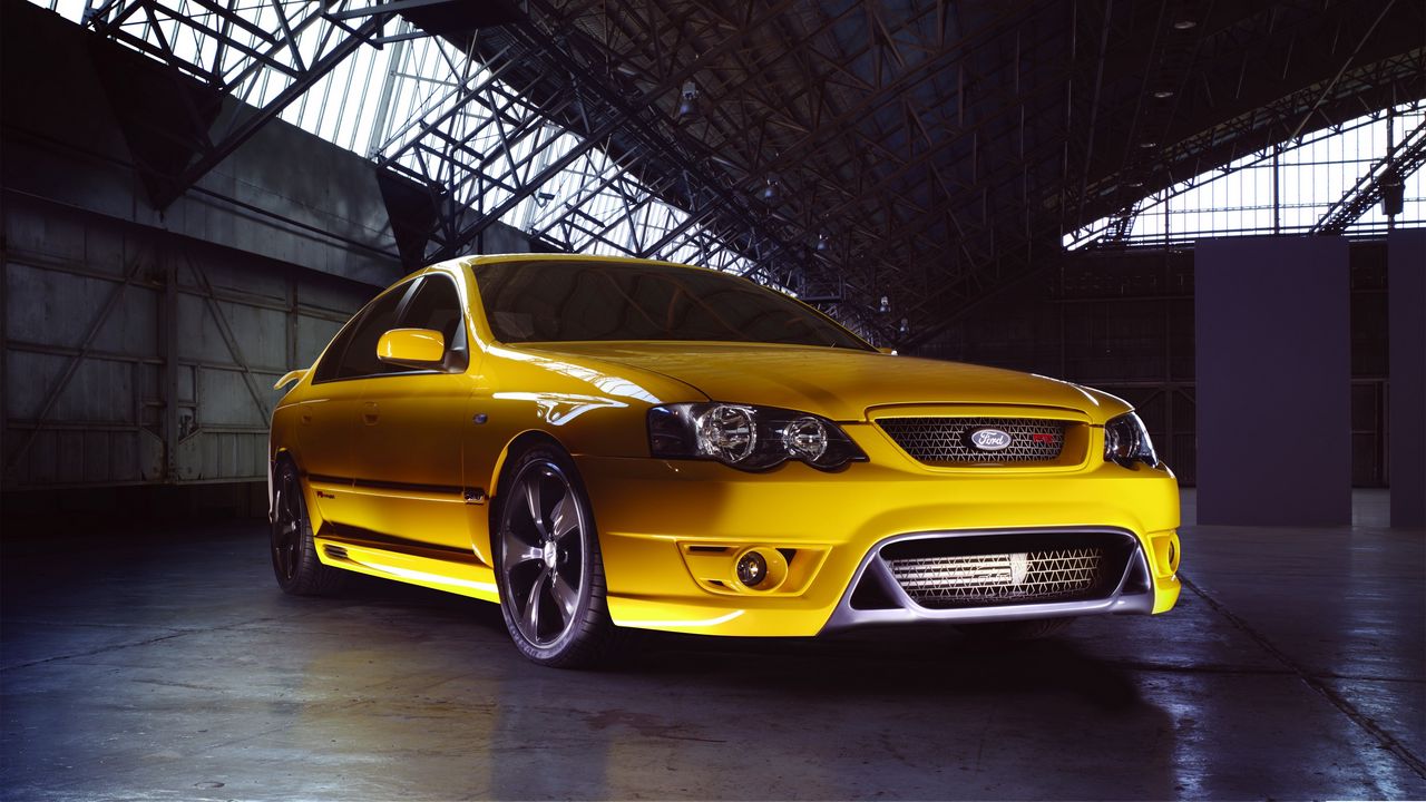 Wallpaper ford falcon, fpv, f6, yellow, side view