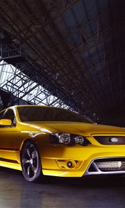 Preview wallpaper ford falcon, fpv, f6, yellow, side view