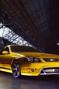 Preview wallpaper ford falcon, fpv, f6, yellow, side view