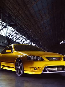 Preview wallpaper ford falcon, fpv, f6, yellow, side view