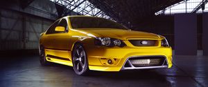 Preview wallpaper ford falcon, fpv, f6, yellow, side view